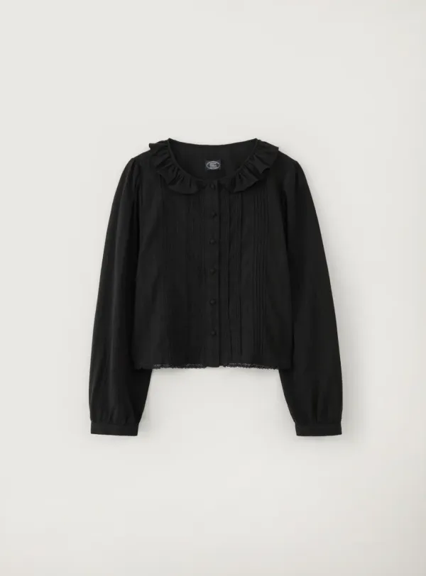 모네 핀턱 블라우스_Black