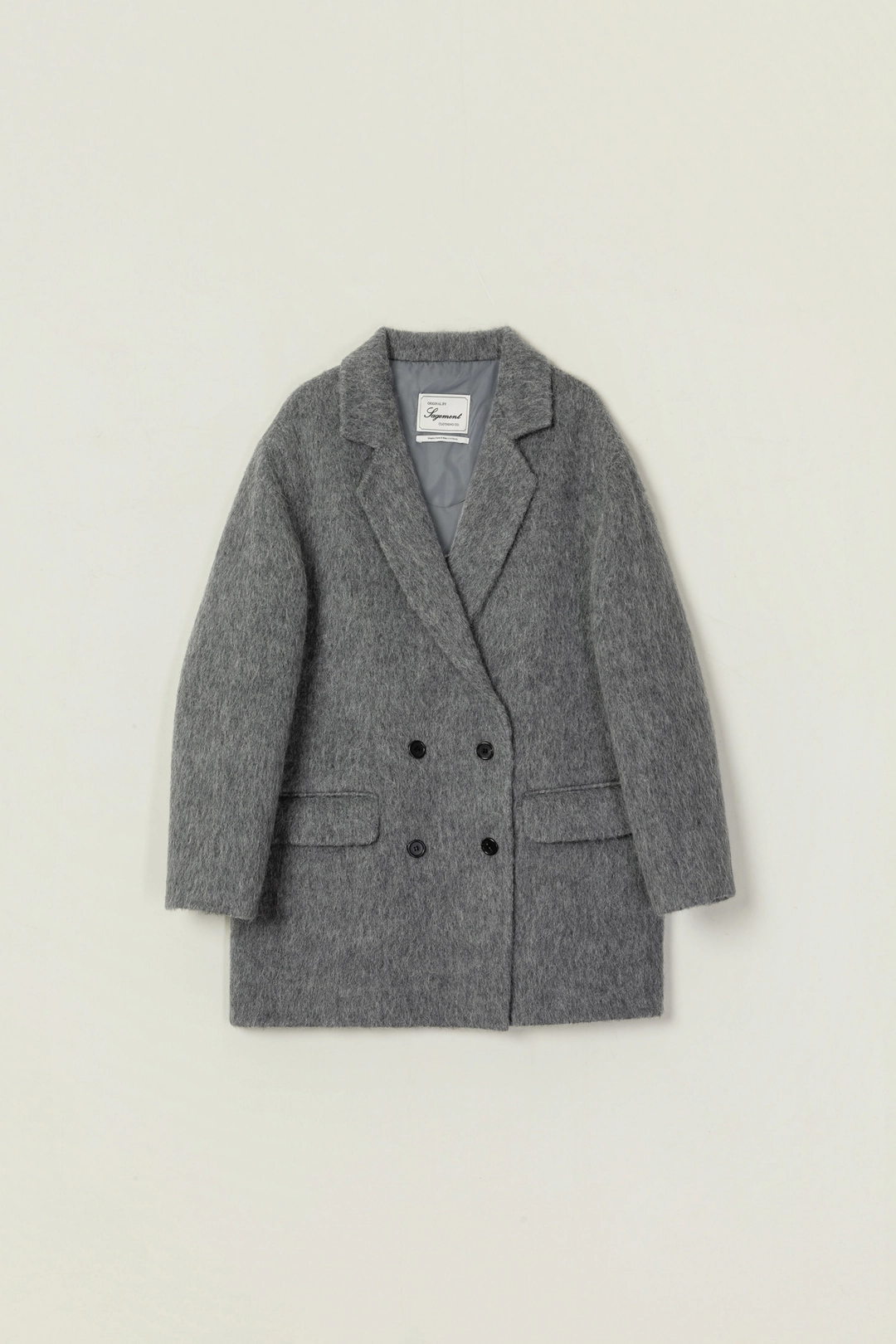 세이지먼트 LOPI HANDMADE ALPACA SHAGGY DOUBLE JACKET_GRAY 상품 이미지 3