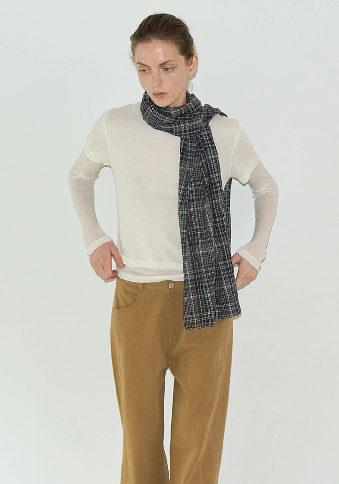 이브세이지 Check scarf (Black) 상품 이미지 2