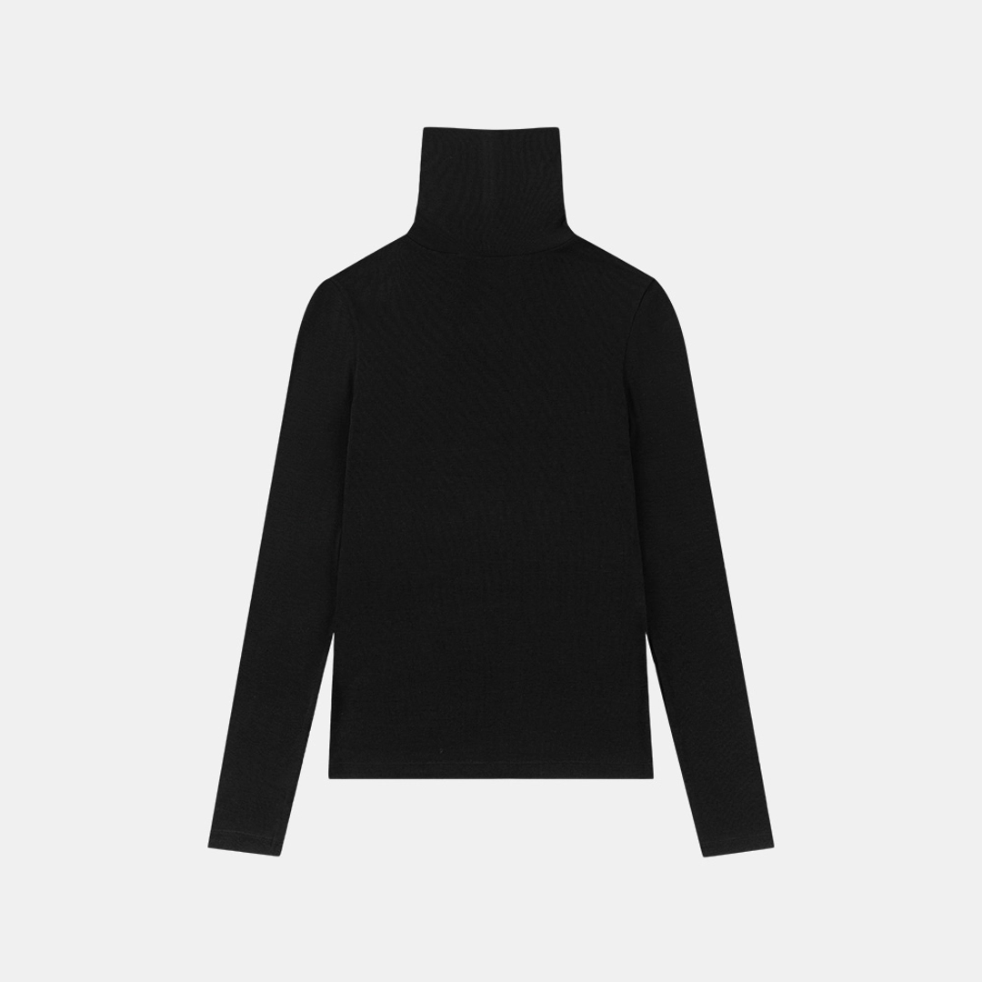 시야쥬 SITP5238 울 블렌드 베이직 터틀넥 탑_Black 상품 이미지 2