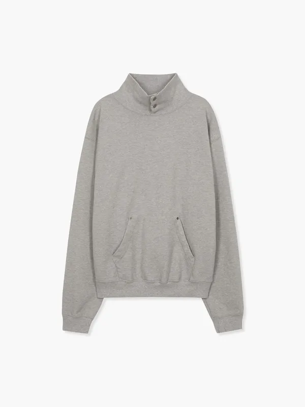 HIGHNECK SNAP SWEATSHIRT_grey