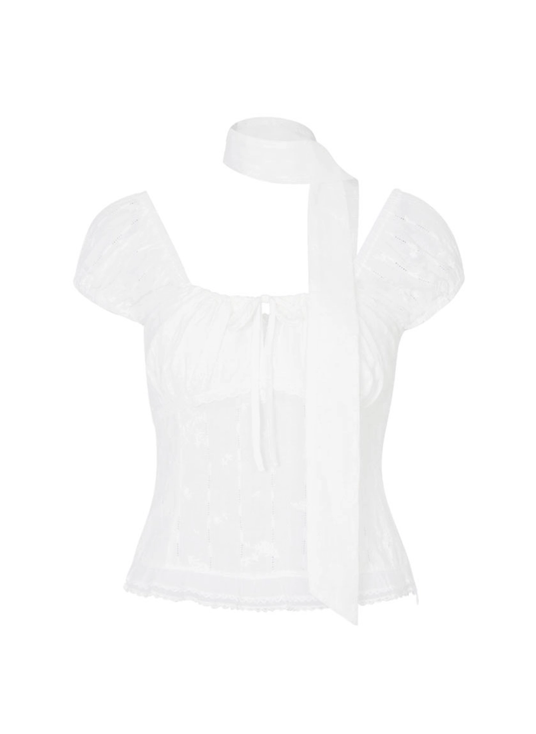 루루서울 [2차] Grove Puff Blouse (Scarf Set / White) 상품 이미지 1