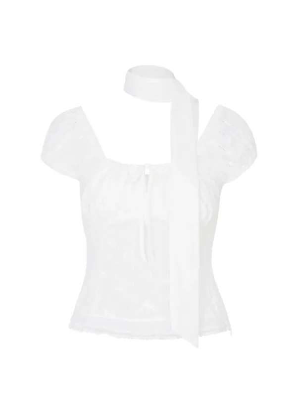 [2차] Grove Puff Blouse (Scarf Set / White)