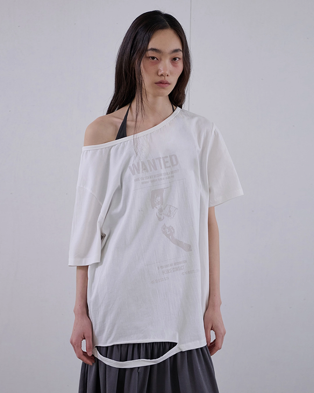 오데스 VINTAGE ASYM BOXY TEE - WHITE 상품 이미지 1