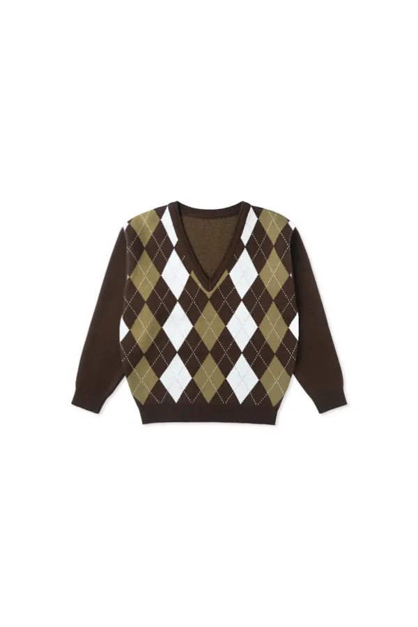 Cocoa argyle knit_brown