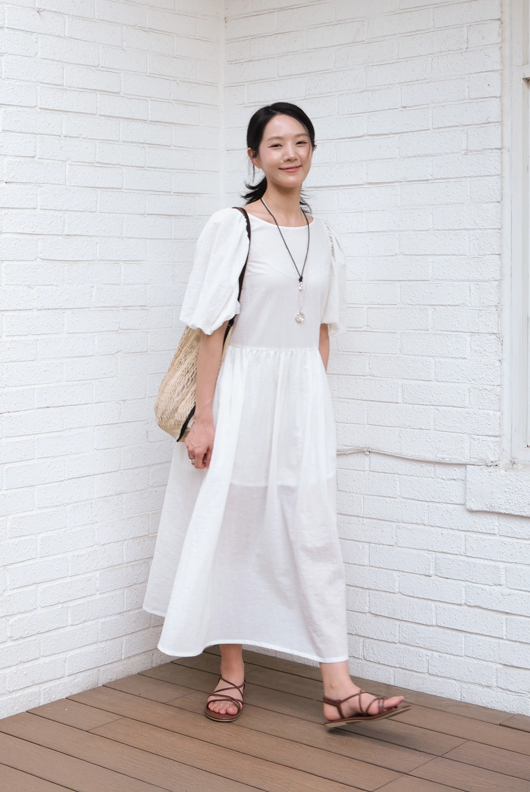 노미나떼 Claire Puff Dress (White) 상품 이미지 1