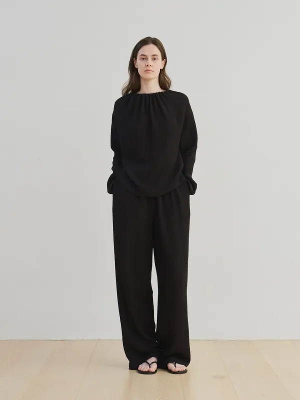 2way drawstring shirt (black)
