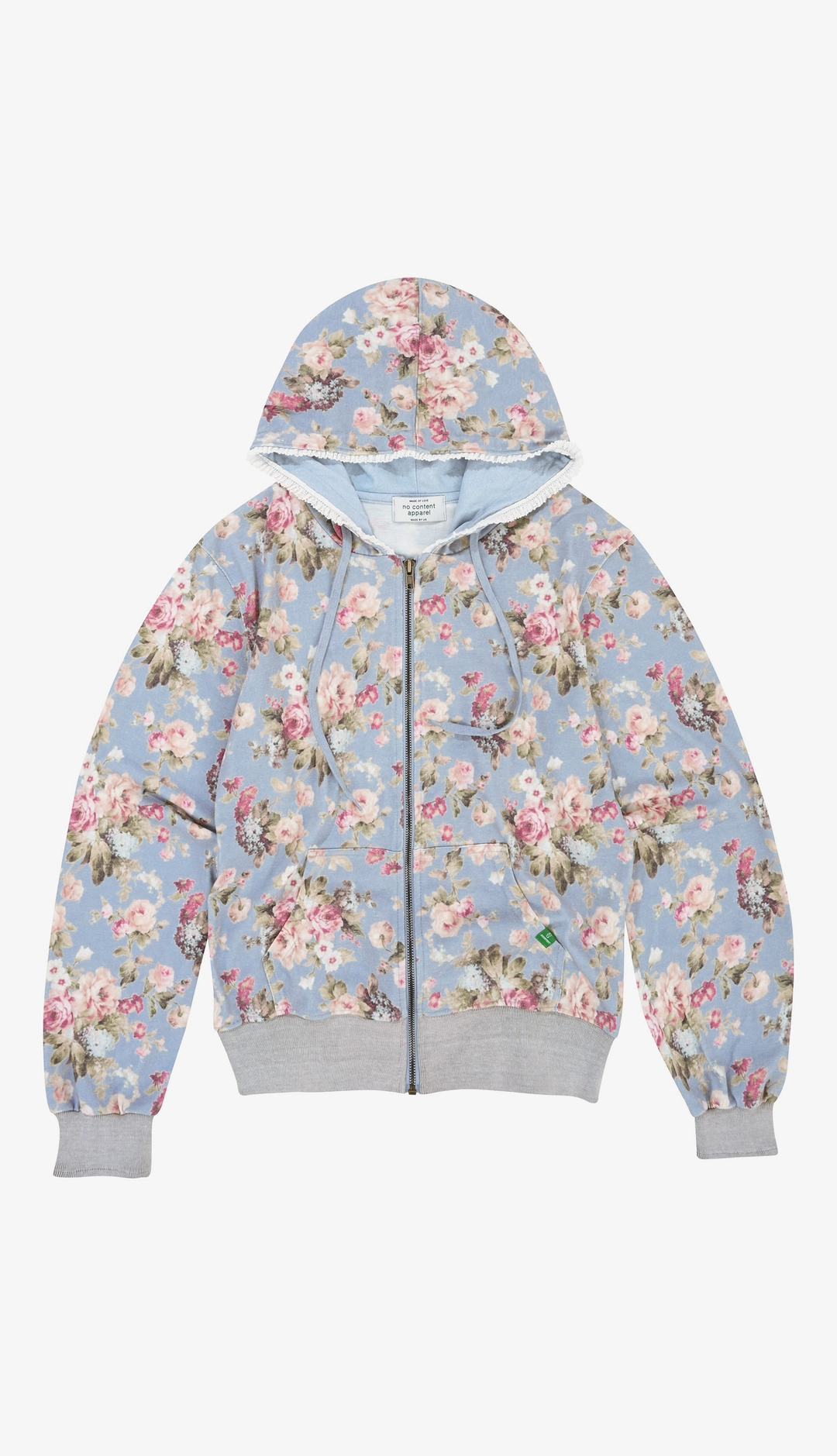 노컨텐츠 234. Flower Lace Zip-up _ Skyblue 상품 이미지 3