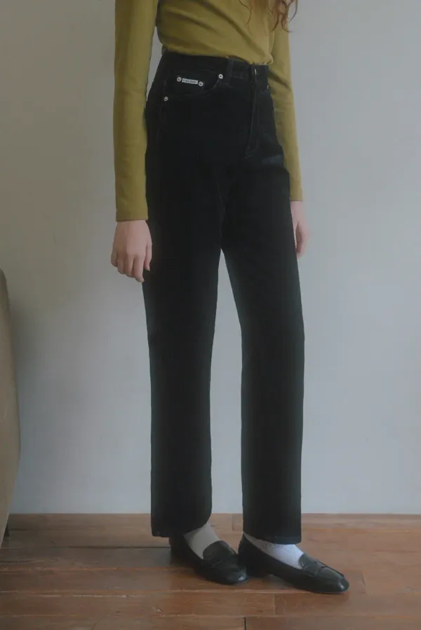 Pear velvet pants_black