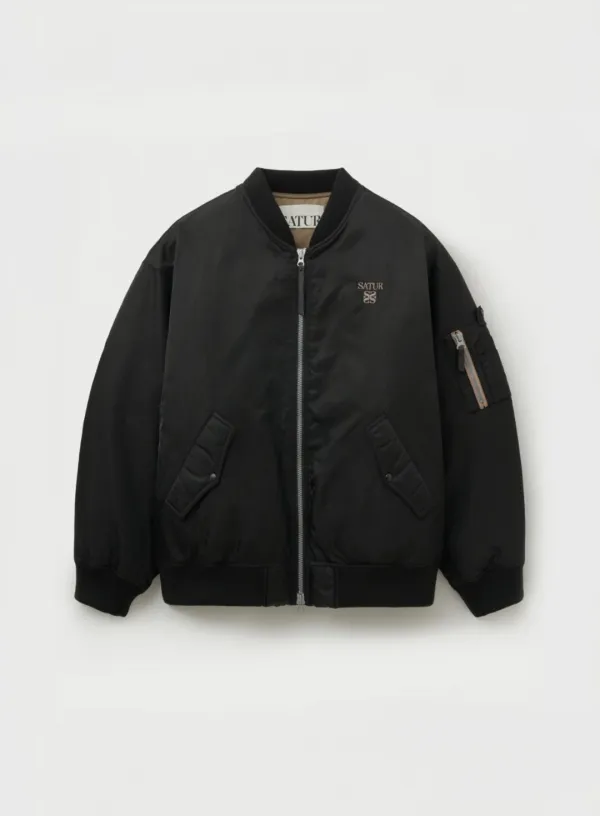 2-Way Nylon Bomber Jumper - Black