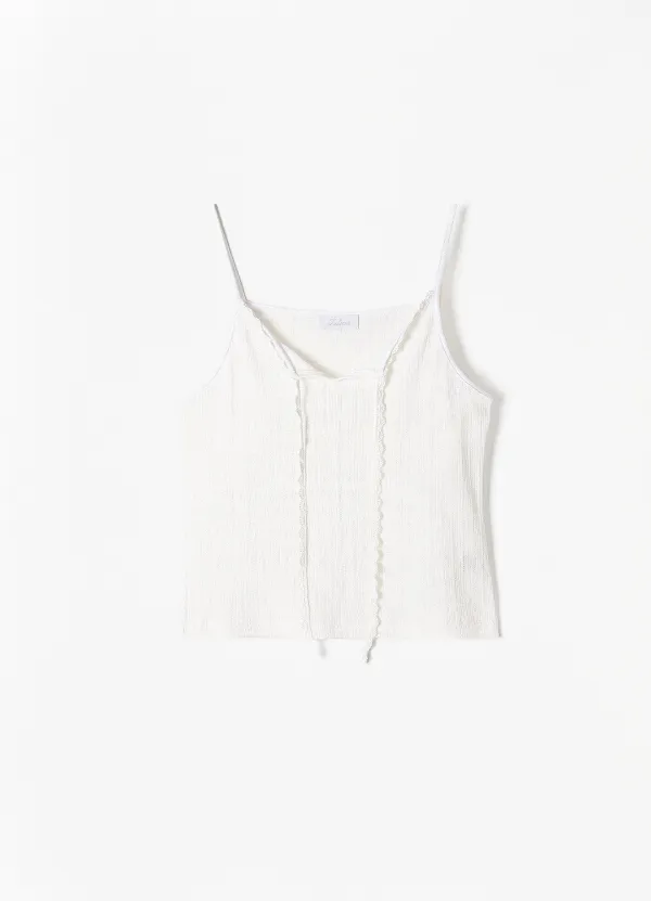 3RD Lace Ribbon Sleeveless(White)