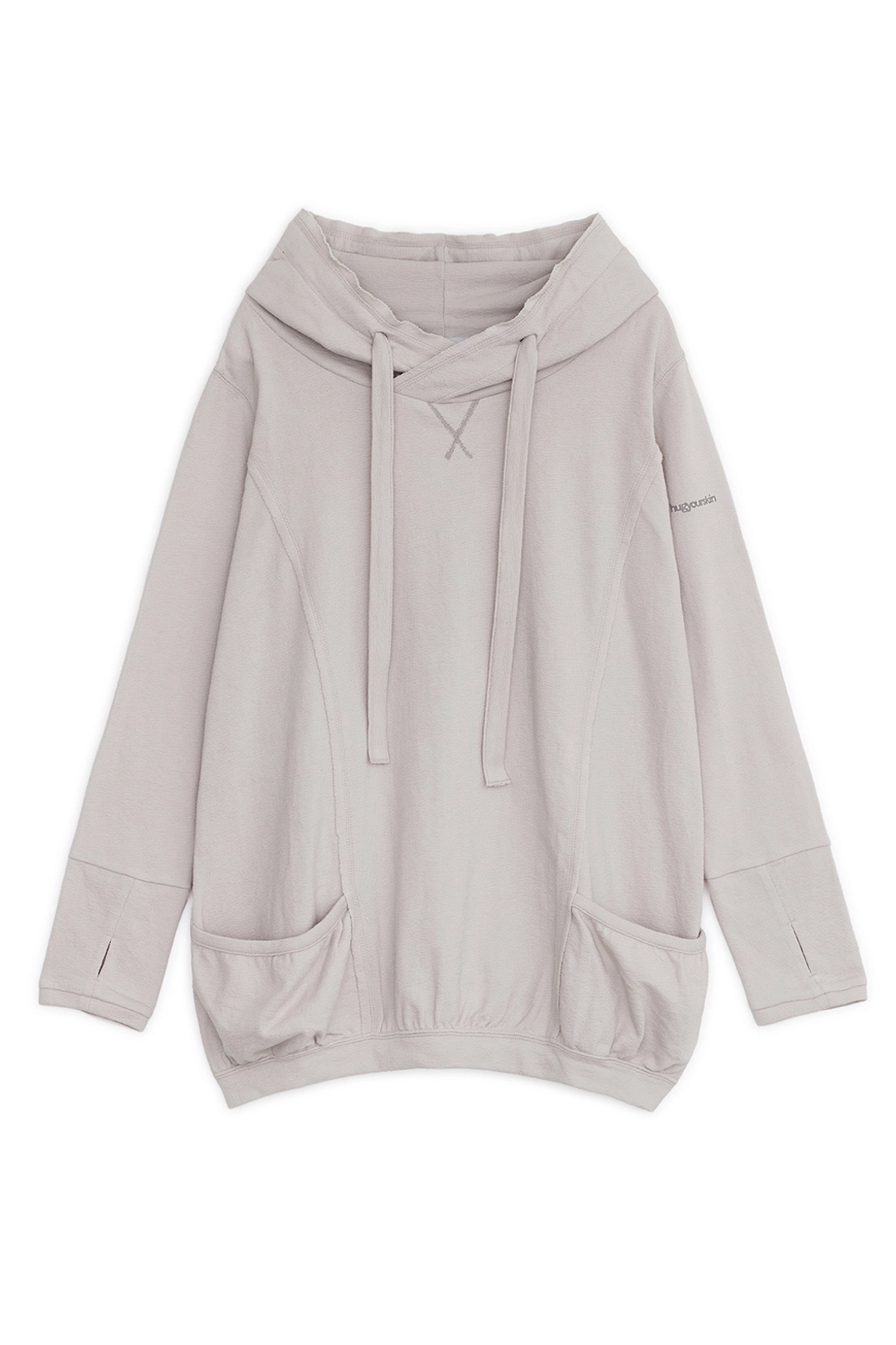 허그유어스킨 Hooded cotton loose dress (Graish Pink) 상품 이미지 1