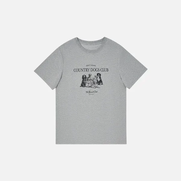 SITP5296 COUNTRY DOGS CLUB 반팔 티셔츠_Melange gray