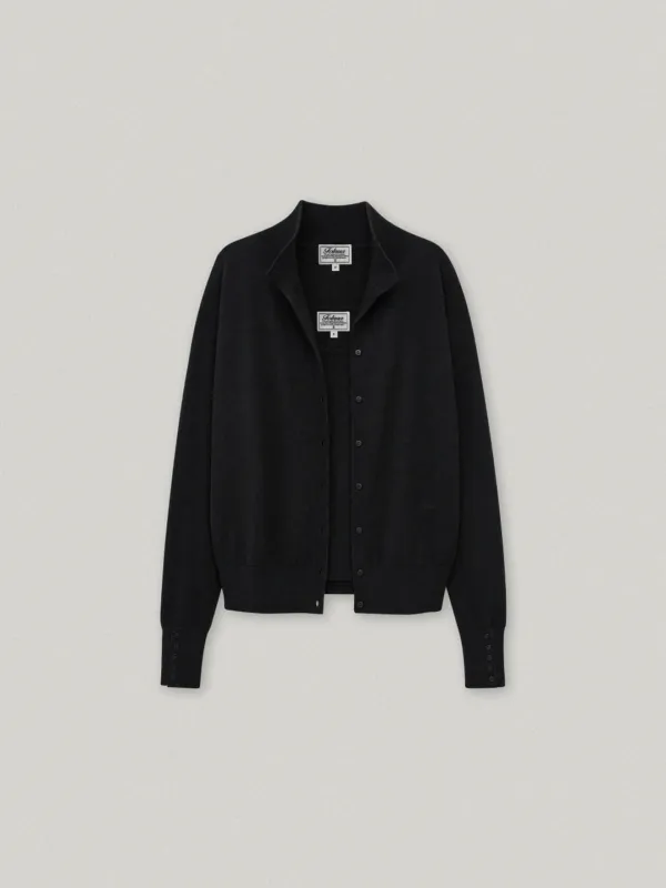 OUVERT HIGH NECK CARDIGAN SET (BLACK)