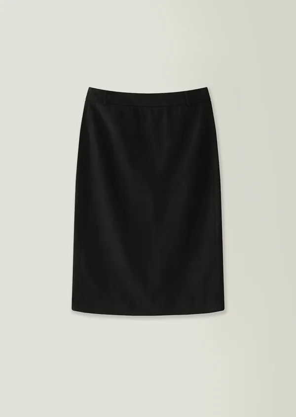 Suede midi skirt / Black