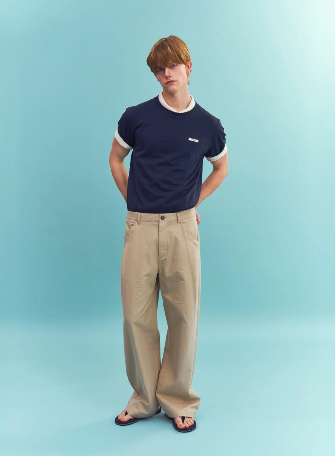 세터 Supima Basic Crewneck T-Shirt - Navy 상품 이미지 3