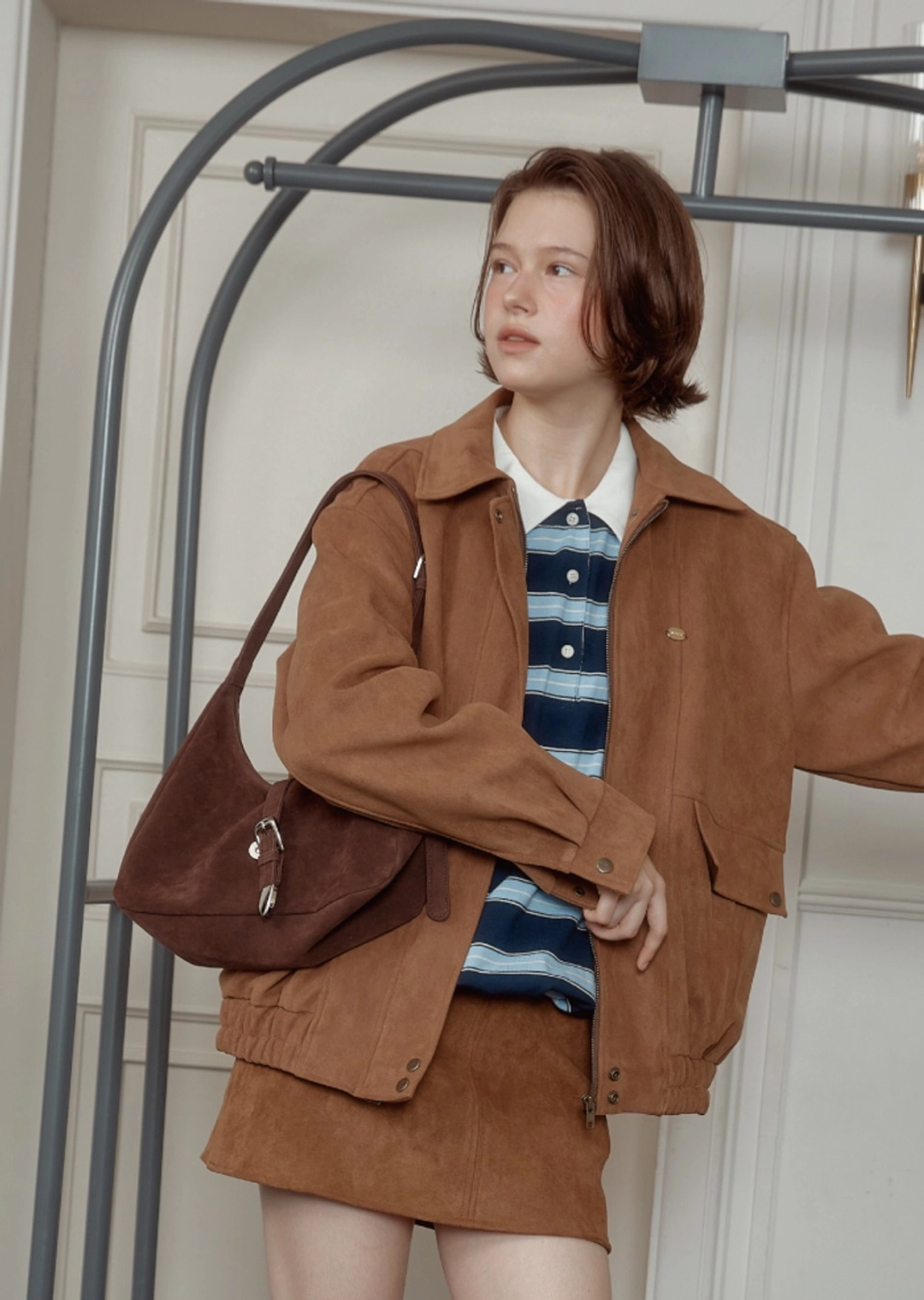 아노에틱 ANC SOFT SUEDE SHOULDE BAG_BROWN 상품 이미지 1