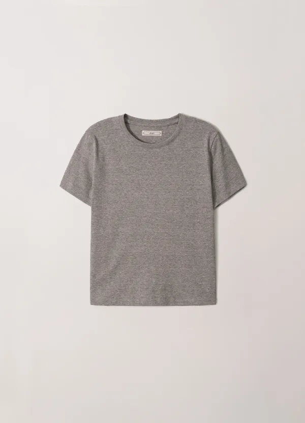 Essential Half Sleeve tee (Melange Gray) Fabric from Japan
