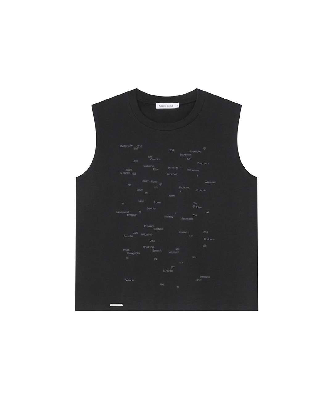 미세키서울 Typographic semi crop sleeveless BLACK 상품 이미지 1