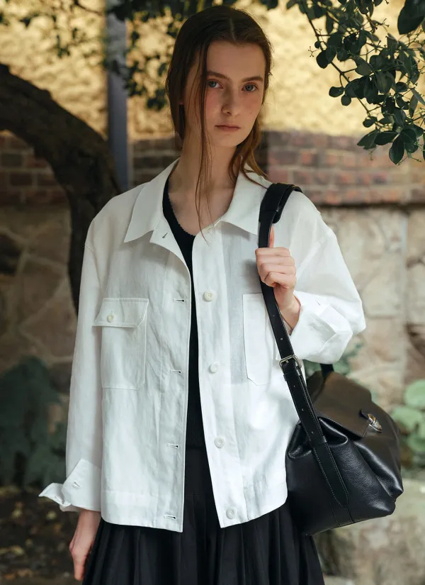 [6/5 예약배송] Baker Linen Jacket (Ivory)