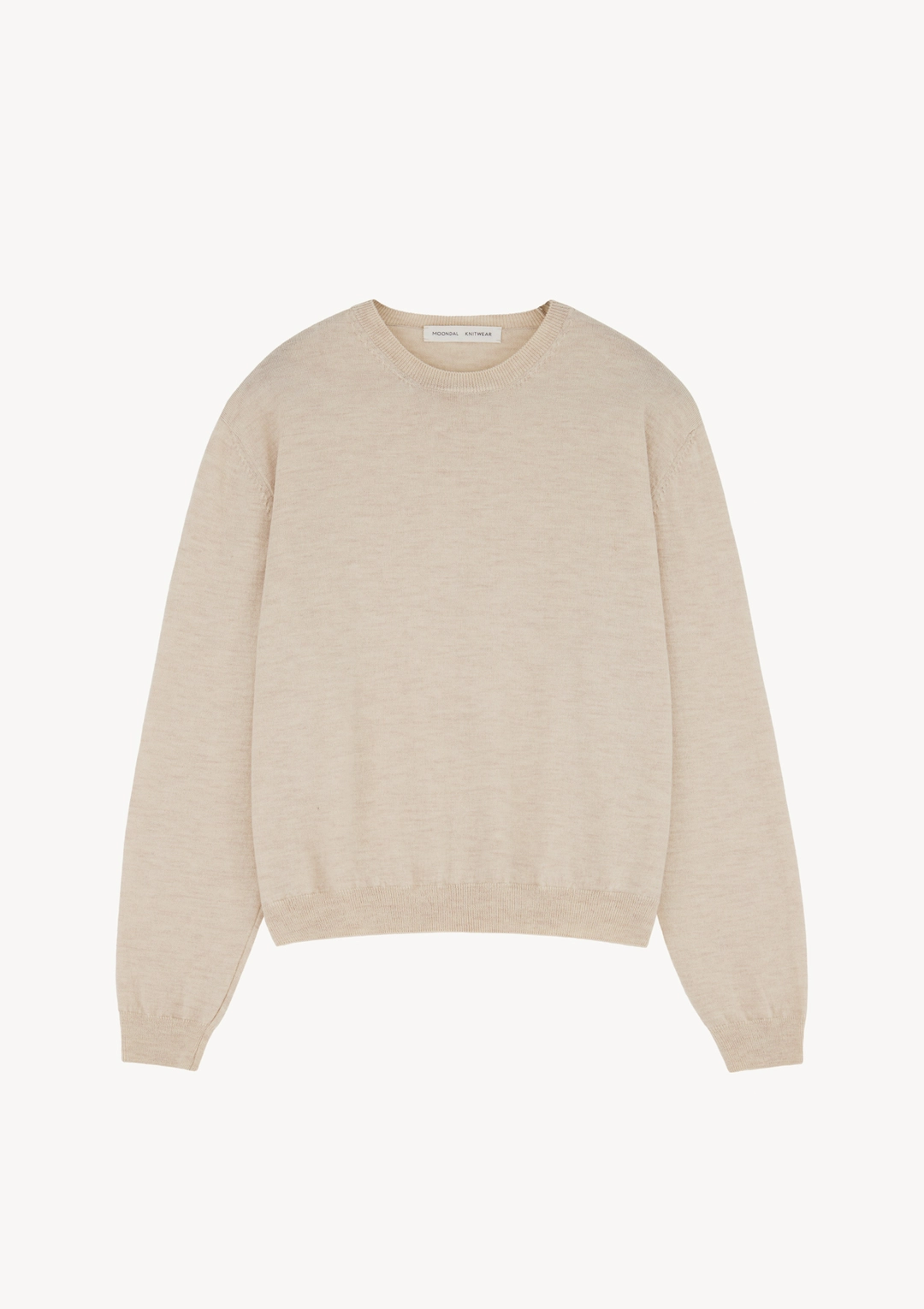 문달 Merino Classic R-Neck Knit in Oatmeal 상품 이미지 1