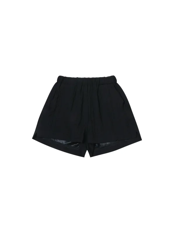 SOFT VEIL STRIPE SHORTS, BLACK