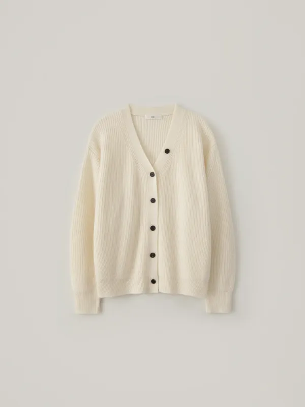 Wool V-Neck Cardigan - Ivory