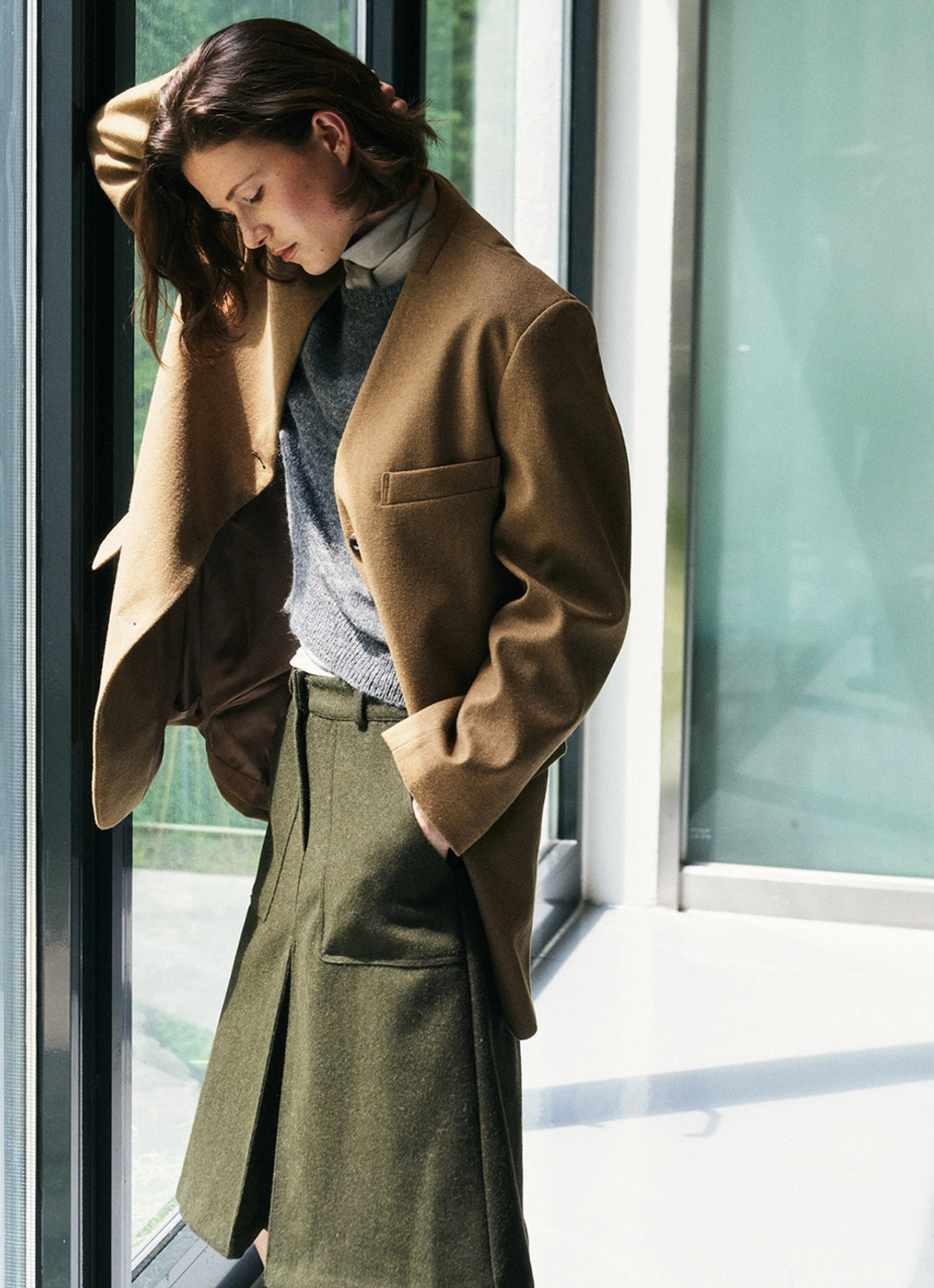 리볼드 Wool V-neck Over JK_(Camel) 상품 이미지 3