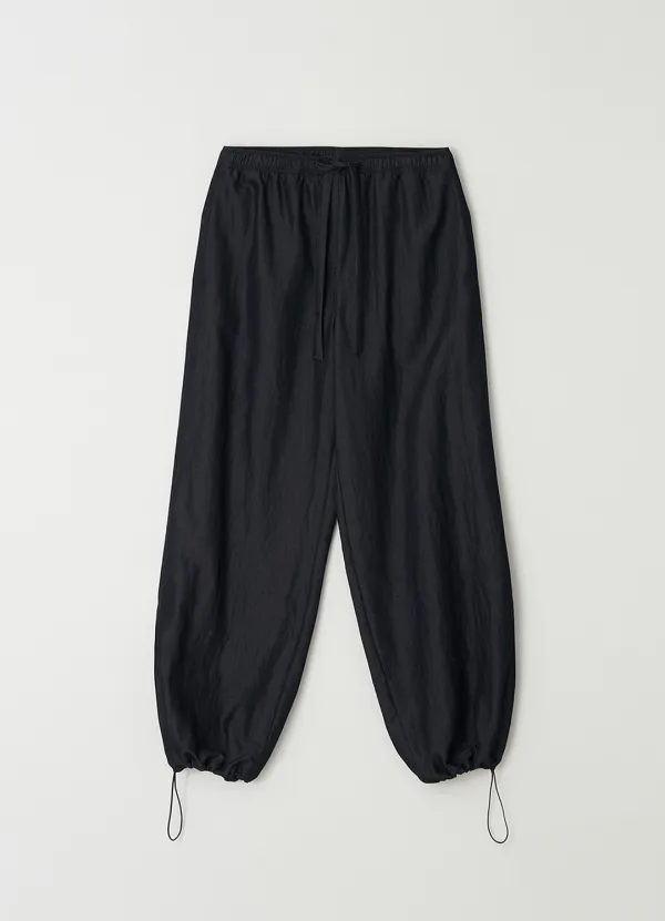 Airy nylon wide pants_BLACK DENIM