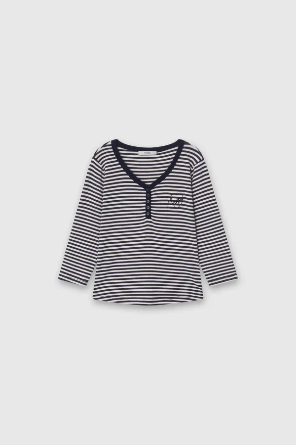 Stripe Logo Button Top Navy
