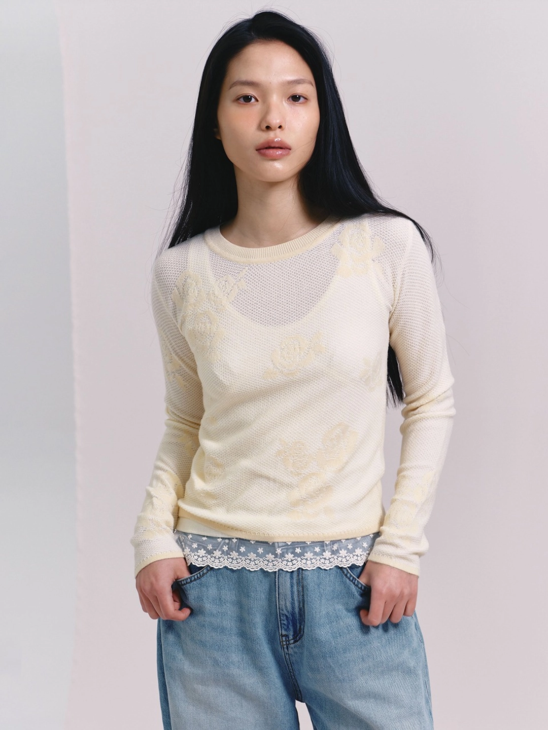 마가린핑거스 ROSE JACQUARD KNIT (CREAM) 상품 이미지 2