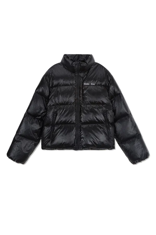 SMALL LOGO VOLUME DOWN JUMPER FOR WOMEN IN BLACK