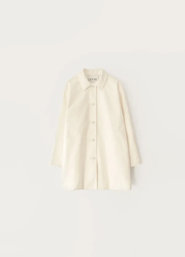 Faux Leather Half Trench Coat - Butter