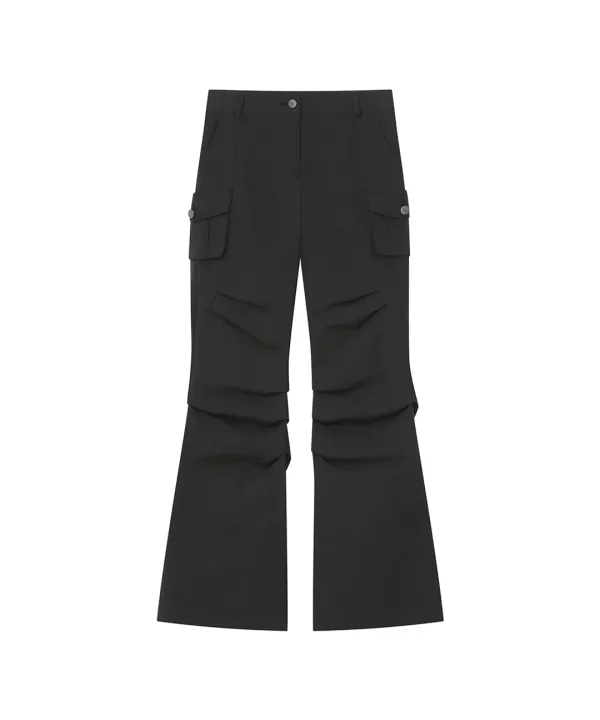 [Hannah X Misekiseoul] Hannah side pocket flared pants BLACK