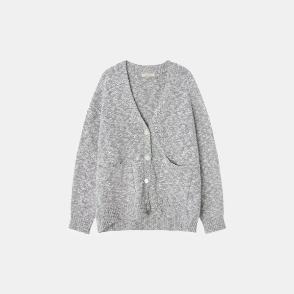 SIKN2121 빈티지 투톤 브이넥 가디건_Blue gray