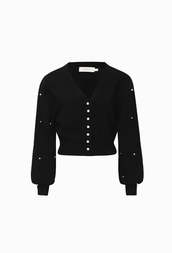Cathy Wool Cardigan (Black)