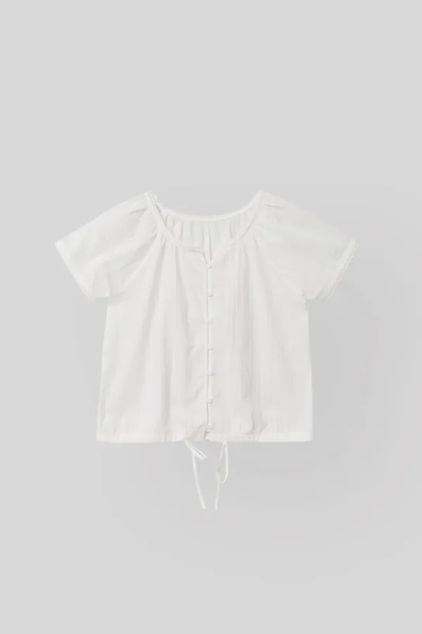 Foliage half blouse (white)