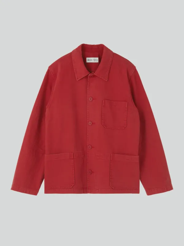 GARMENT DYED WORK JACKET (RED)