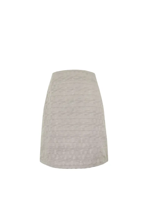 A-LINE MIDI SKIRT (BEIGE)