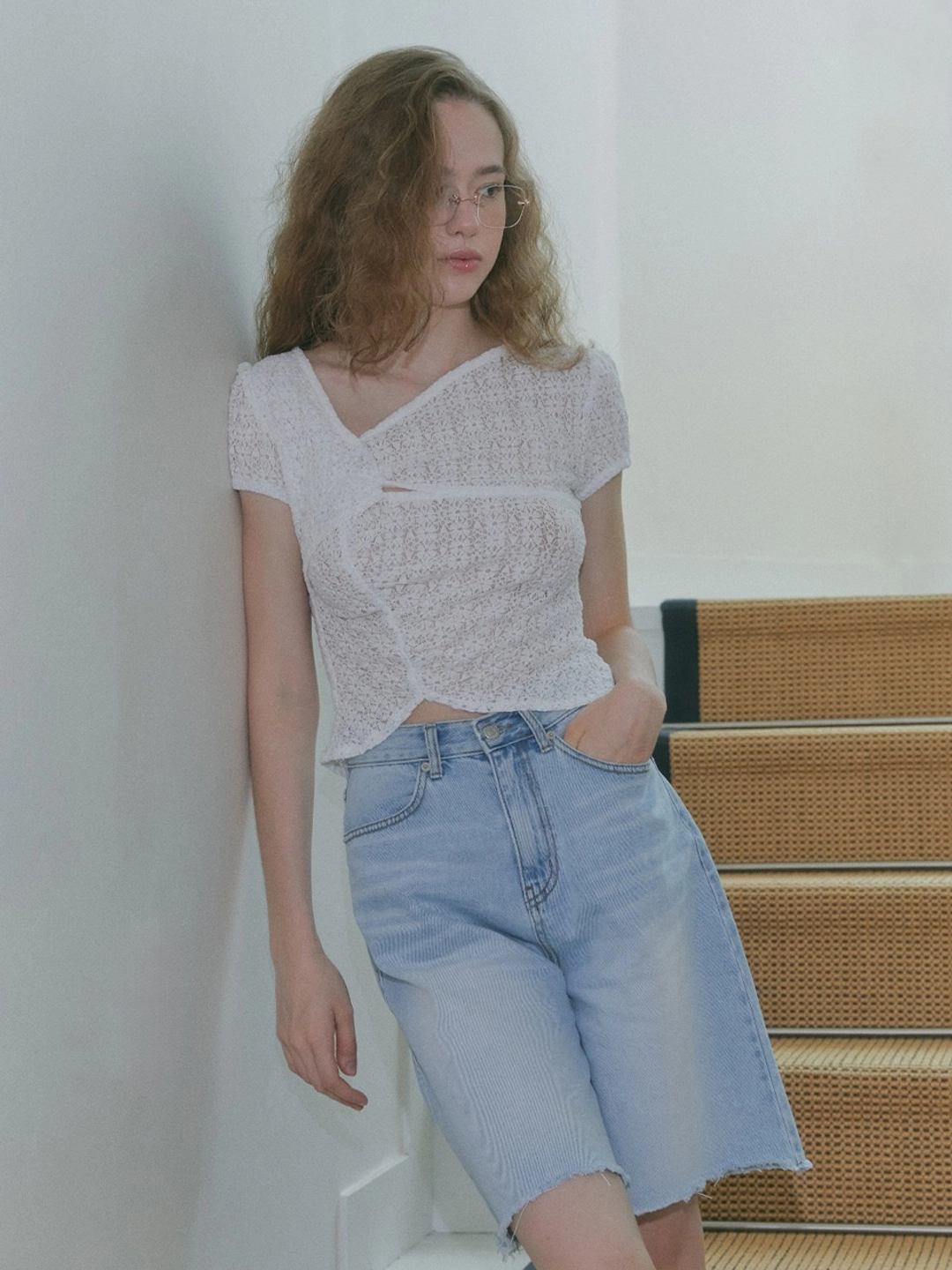 마가린핑거스 DENIM BERMUDA PANTS (LIGHT BLUE) 상품 이미지 2