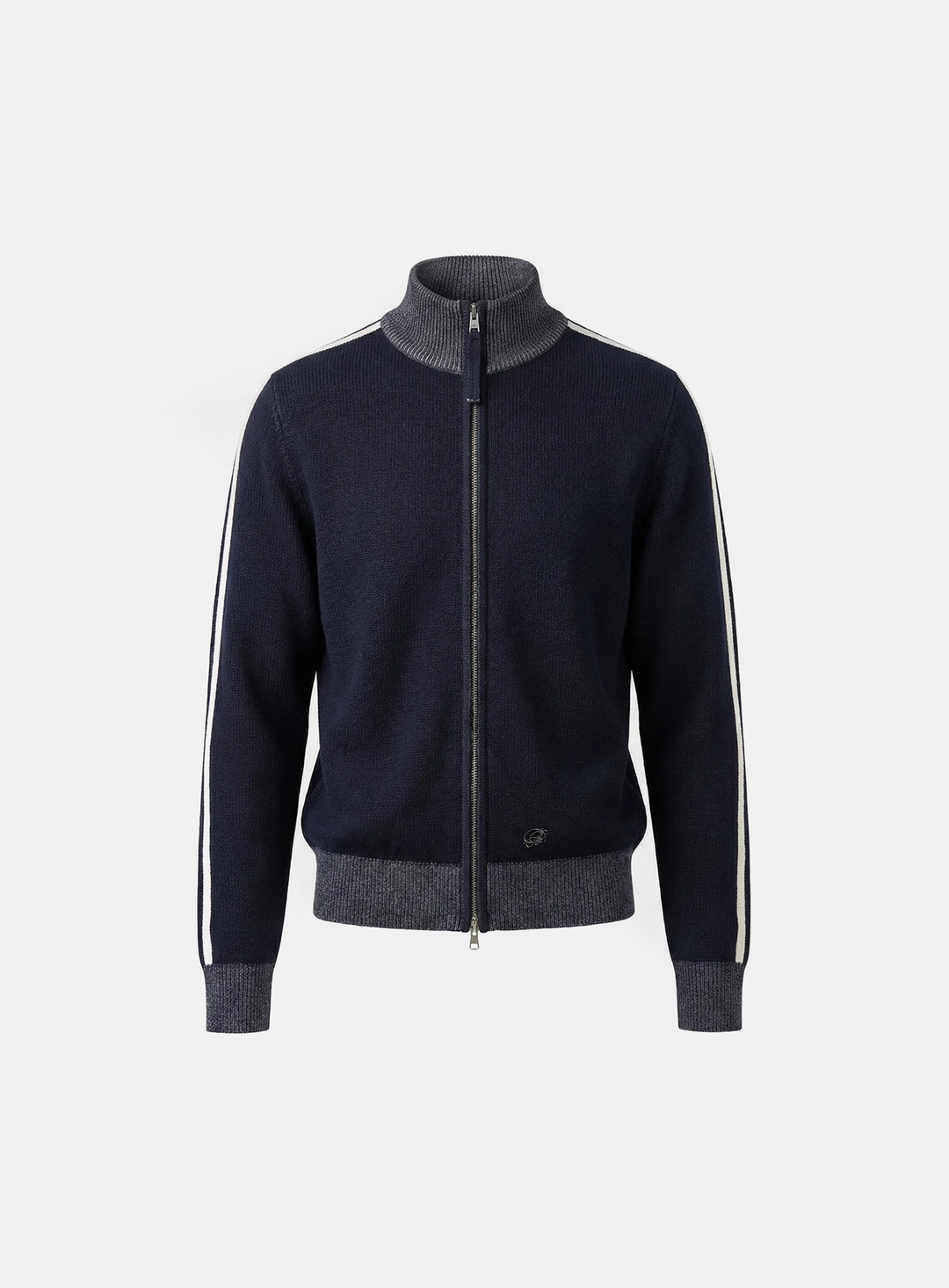 배드블러드 [w-jkt26-008] Big B Logo Full-Zip Knit Track Top - Navy Blue 상품 이미지 2