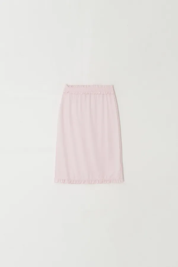 Shirred Frilled Skirt (pink)