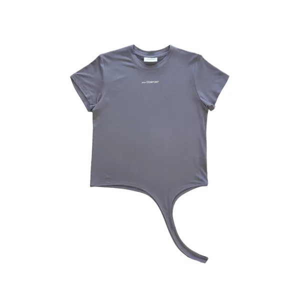 24-003 ROUNDED HEM T-SHIRT (VIOLET GREY)