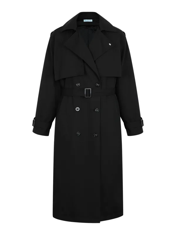 Trentch Long Padded Jumper In Black