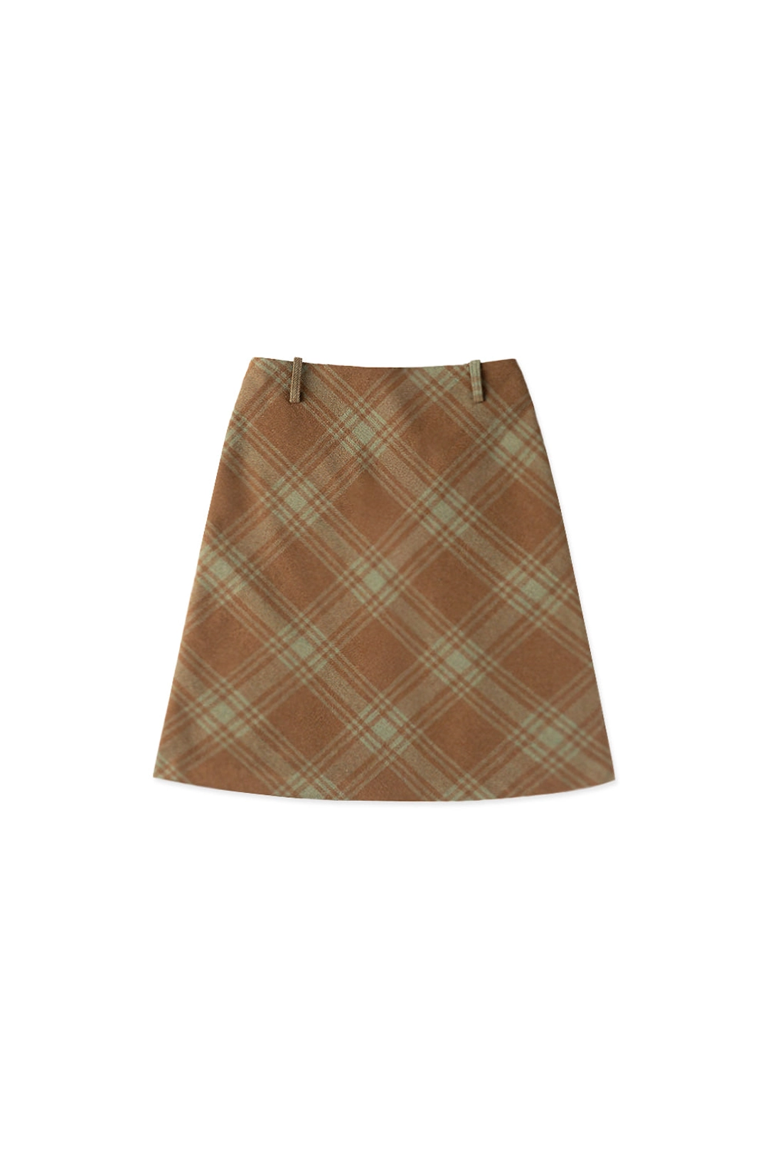 위드아웃썸머 Vintage plaid skirt_camel 상품 이미지 3
