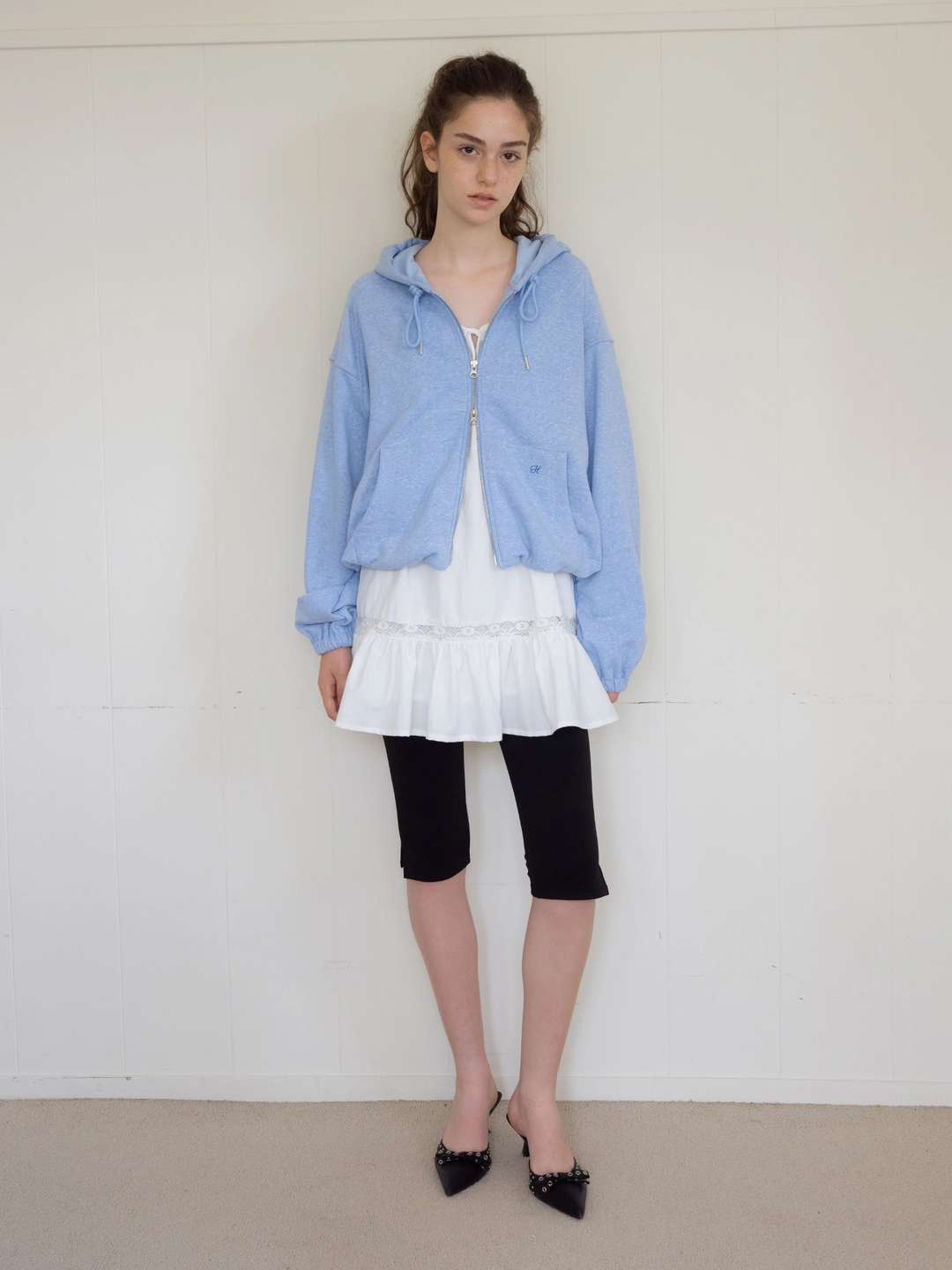 헤더먼트 cloudy volume zip-up (blue) 상품 이미지 1
