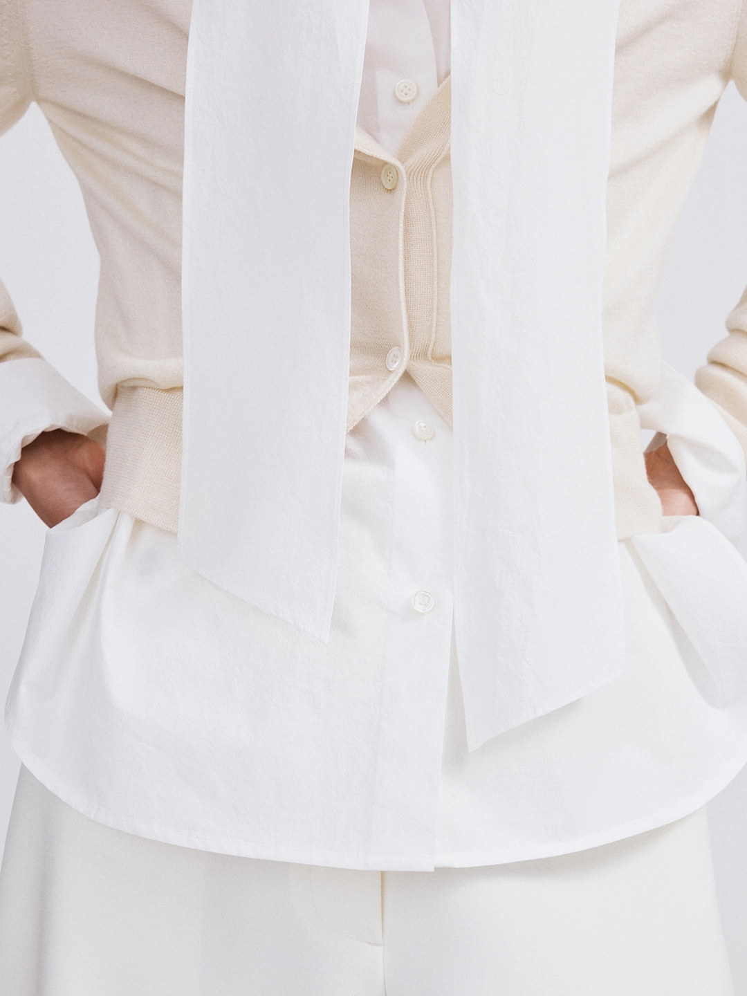 렉토 SILK-CASHMERE KNIT CARDIGAN (CREAM) 상품 이미지 3