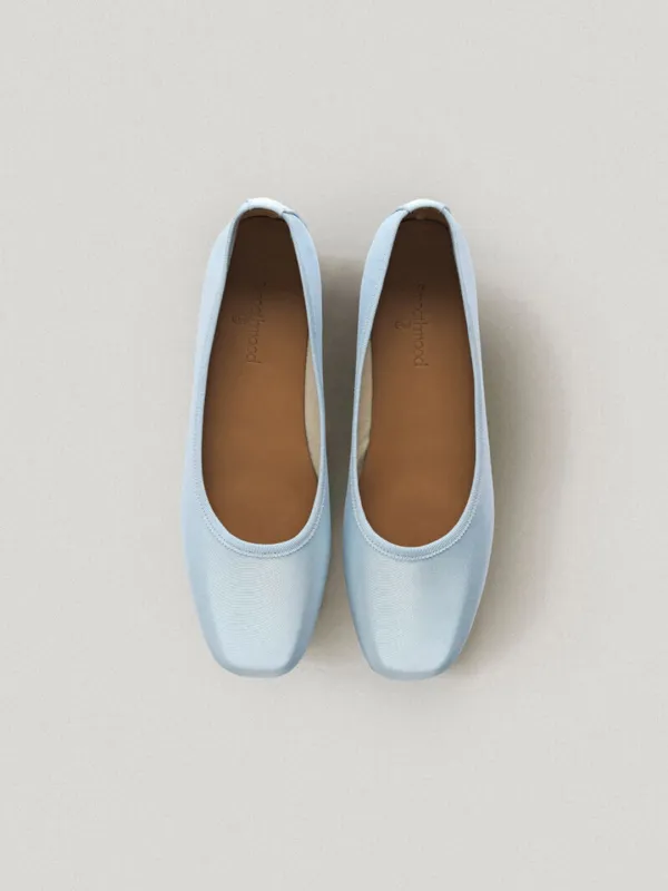 Sia Satin Flat Celeste (Vibram Sole)