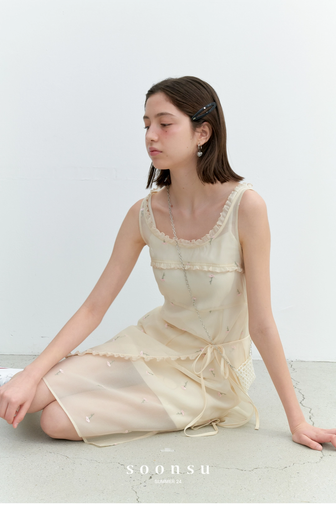순수 Pure Flower Skirt (Beige) 상품 이미지 1