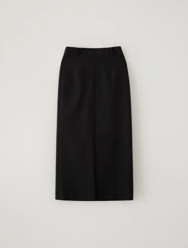 Long Slit Skirt (Black)